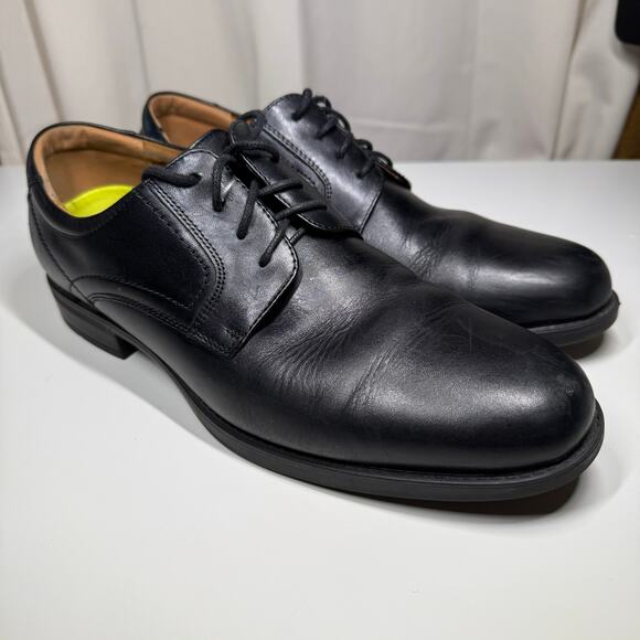 Florsheim Mens Midtown Plain Toe Wingtip Dress Shoes 12135-001 Black Size 10 D - Picture 3 of 10